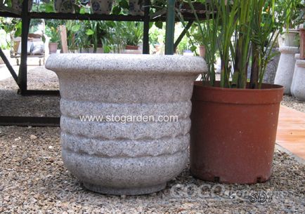 G603 white granite flowerpot stone