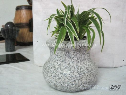 G603 white stone flowerpot