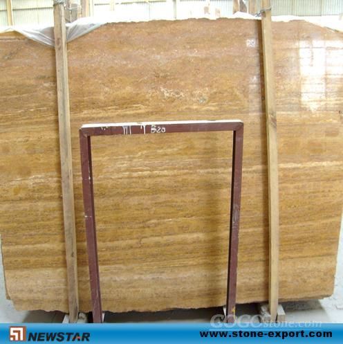 Golden travertine slab