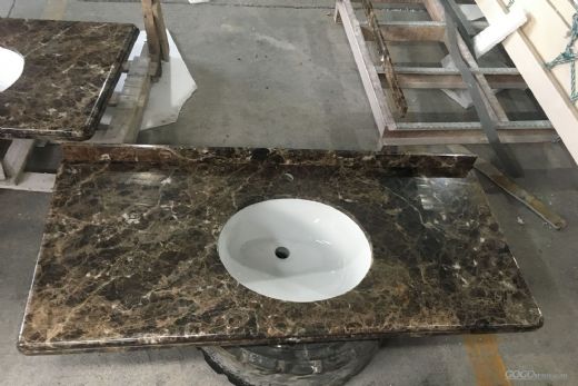 Dark Emperador Vanity Top