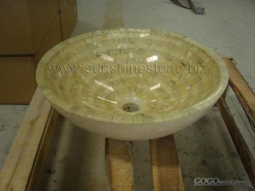 Honey Onyx Mosaic Sink