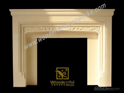 Cream bello limestone fireplaces