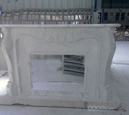 white marble fireplace