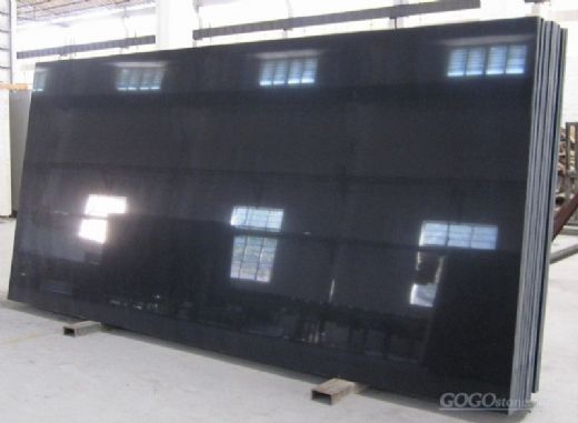 Black quartz slab and counter top