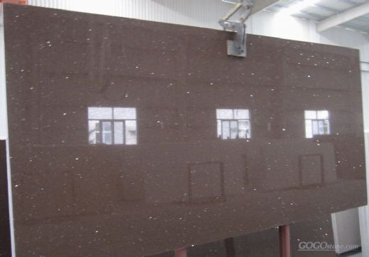 Brown Quartz Slab and Tiles